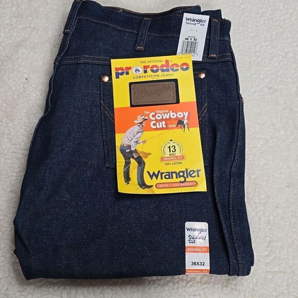 607 NWT Wrangler Cowboy Cut Original Fit Jean Size 36×32 - Picture 5 of 8